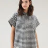 Woolrich Blusa A Maniche Corte Appalachian Trail A Quadri In Puro Cotone - Donna - Blu -Offerta Economica Vestiario CFWWSI0149FRUT3344 3982