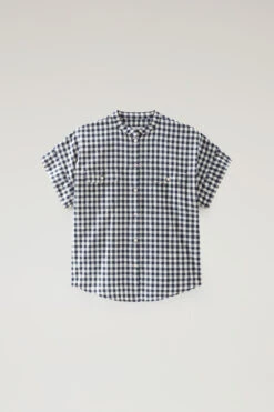 Woolrich Blusa A Maniche Corte Appalachian Trail A Quadri In Puro Cotone - Donna - Blu -Offerta Economica Vestiario CFWWSI0149FRUT3344 3982 4