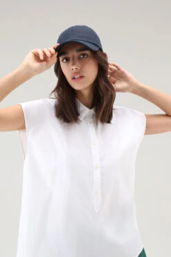 Woolrich Blusa A Maniche Corte In Popeline Di Puro Cotone - Donna - Bianco -Offerta Economica Vestiario CFWWSI0154FRUT3027 8041 3