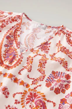 Woolrich Blusa Smanicata In Popeline Di Puro Cotone - Donna - Rosso -Offerta Economica Vestiario CFWWSI0162FRUT3463 5490 5