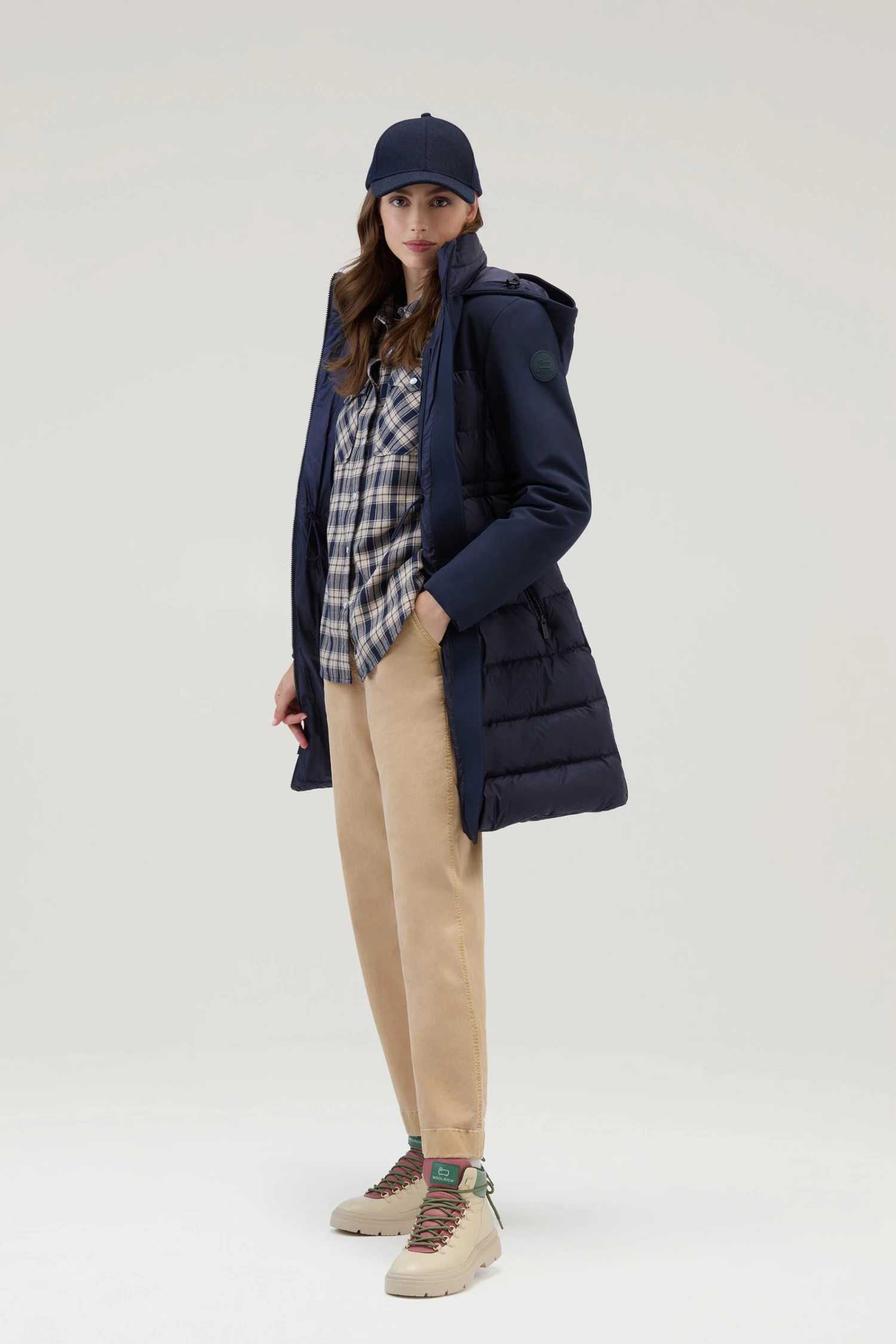 Woolrich Camicia A Quadri In Flanella Leggera - Donna - Blu 4 Woolrich Camicia A Quadri In Flanella Leggera - Donna - Blu - immagine 2