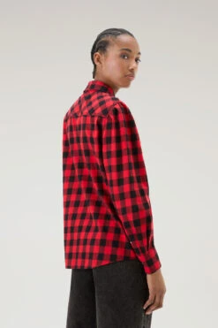 Woolrich Camicia A Quadri In Flanella Leggera - Donna - Rosso -Offerta Economica Vestiario CFWWSI0166FRUT3180 5397 2