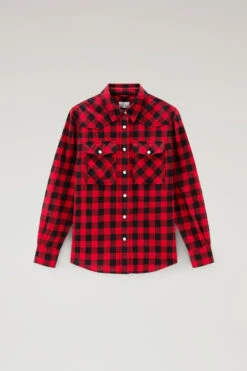 Woolrich Camicia A Quadri In Flanella Leggera - Donna - Rosso -Offerta Economica Vestiario CFWWSI0166FRUT3180 5397 4