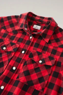 Woolrich Camicia A Quadri In Flanella Leggera - Donna - Rosso -Offerta Economica Vestiario CFWWSI0166FRUT3180 5397 5