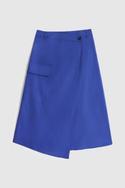 Woolrich Gonna A Portafoglio In Popeline Di Puro Cotone - Donna - Blu -Offerta Economica Vestiario CFWWSK0042FRUT3027 3685 3