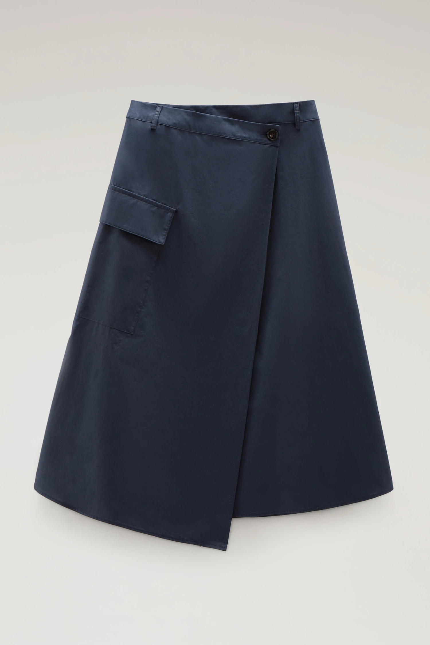 Woolrich Gonna A Portafoglio In Popeline Di Puro Cotone - Donna - Blu 6 Woolrich Gonna A Portafoglio In Popeline Di Puro Cotone - Donna - Blu - immagine 4