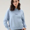 Woolrich Felpa Con Cappuccio In Puro Cotone Con Logo Ricamato - Donna - Blu -Offerta Economica Vestiario CFWWSW0082FRUT3024 30052