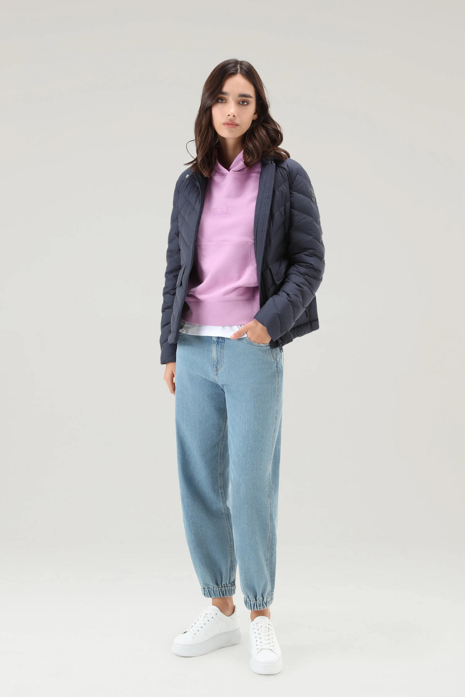 Woolrich Felpa Con Cappuccio In Puro Cotone Con Logo Ricamato - Donna - Rosa 4 Woolrich Felpa Con Cappuccio In Puro Cotone Con Logo Ricamato - Donna - Rosa - immagine 2