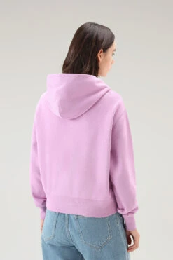 Woolrich Felpa Con Cappuccio In Puro Cotone Con Logo Ricamato - Donna - Rosa 12 Woolrich Felpa Con Cappuccio In Puro Cotone Con Logo Ricamato - Donna - Rosa -Offerta Economica Vestiario CFWWSW0082FRUT3024 4376 2