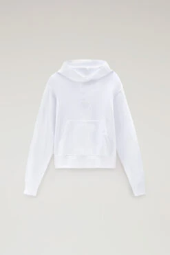 Woolrich Felpa Con Cappuccio In Puro Cotone Con Logo Ricamato - Donna - Bianco -Offerta Economica Vestiario CFWWSW0082FRUT3024 8041 4