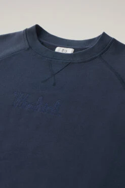 Woolrich Felpa In Puro Cotone Con Maniche A Tre Quarti - Donna - Blu -Offerta Economica Vestiario CFWWSW0112FRUT3024 3989 5