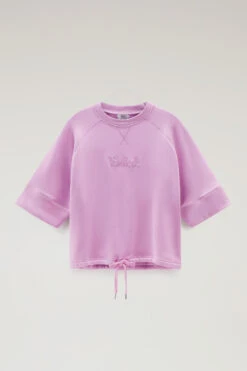Woolrich Felpa In Puro Cotone Con Maniche A Tre Quarti - Donna - Rosa -Offerta Economica Vestiario CFWWSW0112FRUT3024 4376 4