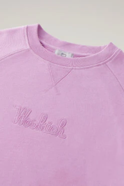 Woolrich Felpa In Puro Cotone Con Maniche A Tre Quarti - Donna - Rosa -Offerta Economica Vestiario CFWWSW0112FRUT3024 4376 5