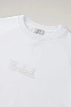 Woolrich Felpa In Puro Cotone Con Maniche A Tre Quarti - Donna - Bianco -Offerta Economica Vestiario CFWWSW0112FRUT3024 8041 5