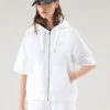 Woolrich Felpa In Puro Cotone Con Cappuccio E Maniche A Tre Quarti - Donna - Bianco -Offerta Economica Vestiario CFWWSW0113FRUT3024 8041