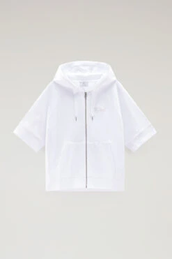 Woolrich Felpa In Puro Cotone Con Cappuccio E Maniche A Tre Quarti - Donna - Bianco 13 Woolrich Felpa In Puro Cotone Con Cappuccio E Maniche A Tre Quarti - Donna - Bianco -Offerta Economica Vestiario CFWWSW0113FRUT3024 8041 4