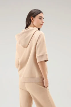 Woolrich Felpa In Puro Cotone Con Cappuccio E Maniche A Tre Quarti - Donna - Beige -Offerta Economica Vestiario CFWWSW0113FRUT3024 8925 2