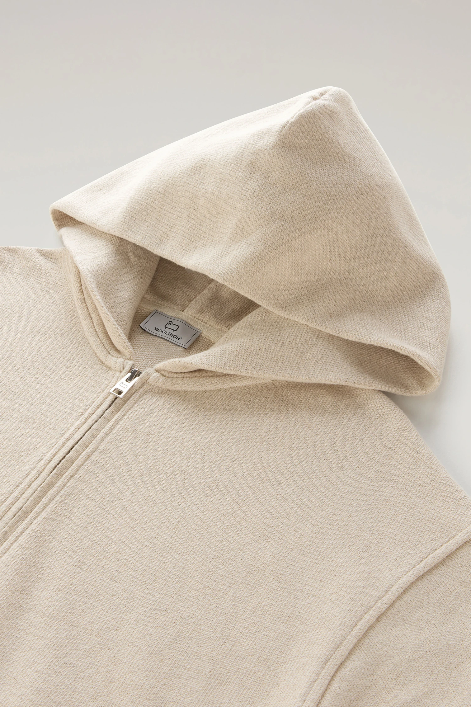 Woolrich Felpa Con Zip E Cappuccio In Misto Cotone E Lino - Donna - Beige 8 Woolrich Felpa Con Zip E Cappuccio In Misto Cotone E Lino - Donna - Beige - immagine 6