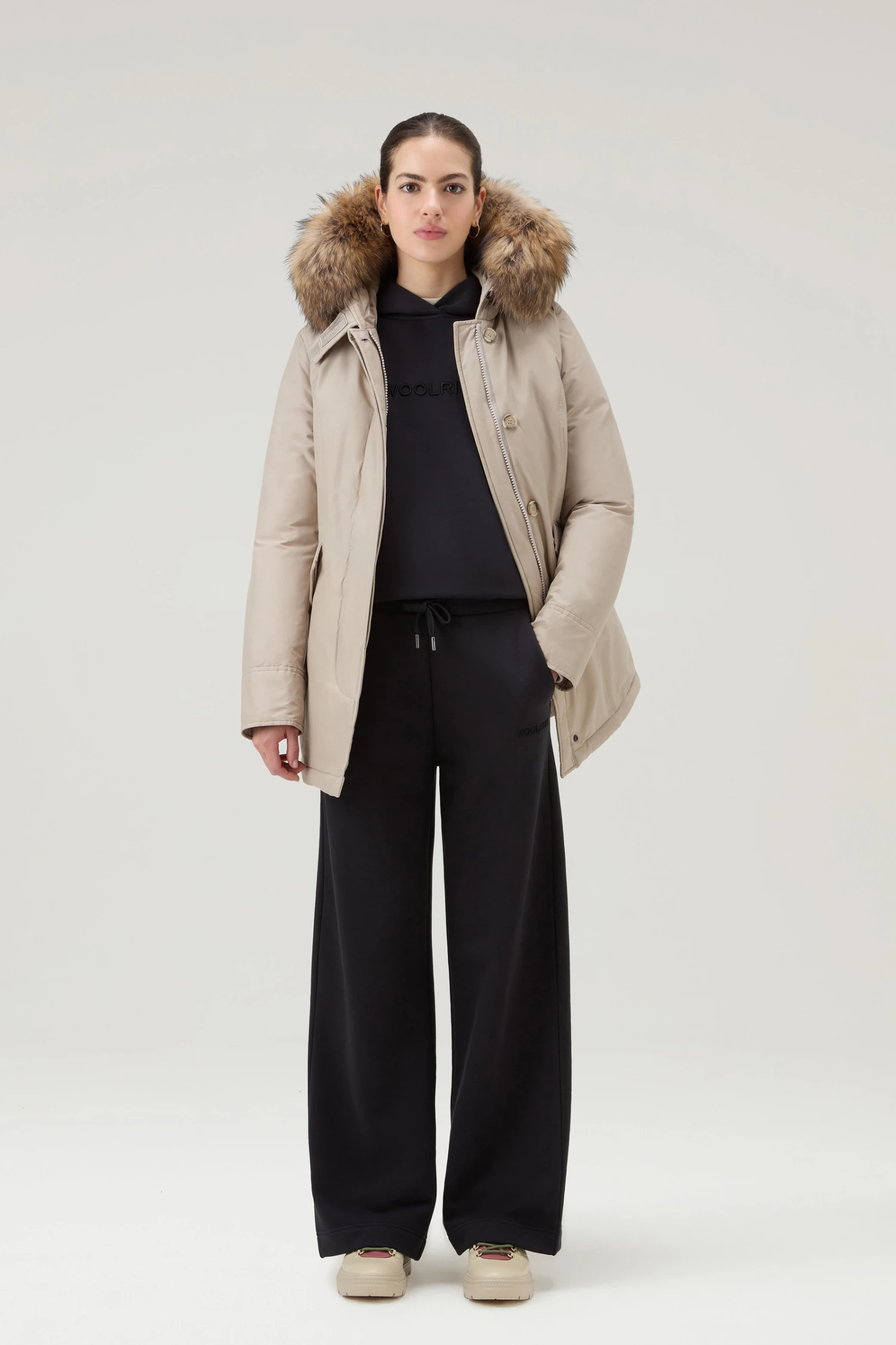 Woolrich Felpa Con Cappuccio E Logo Ricamato - Donna - Nero 4 Woolrich Felpa Con Cappuccio E Logo Ricamato - Donna - Nero - immagine 2