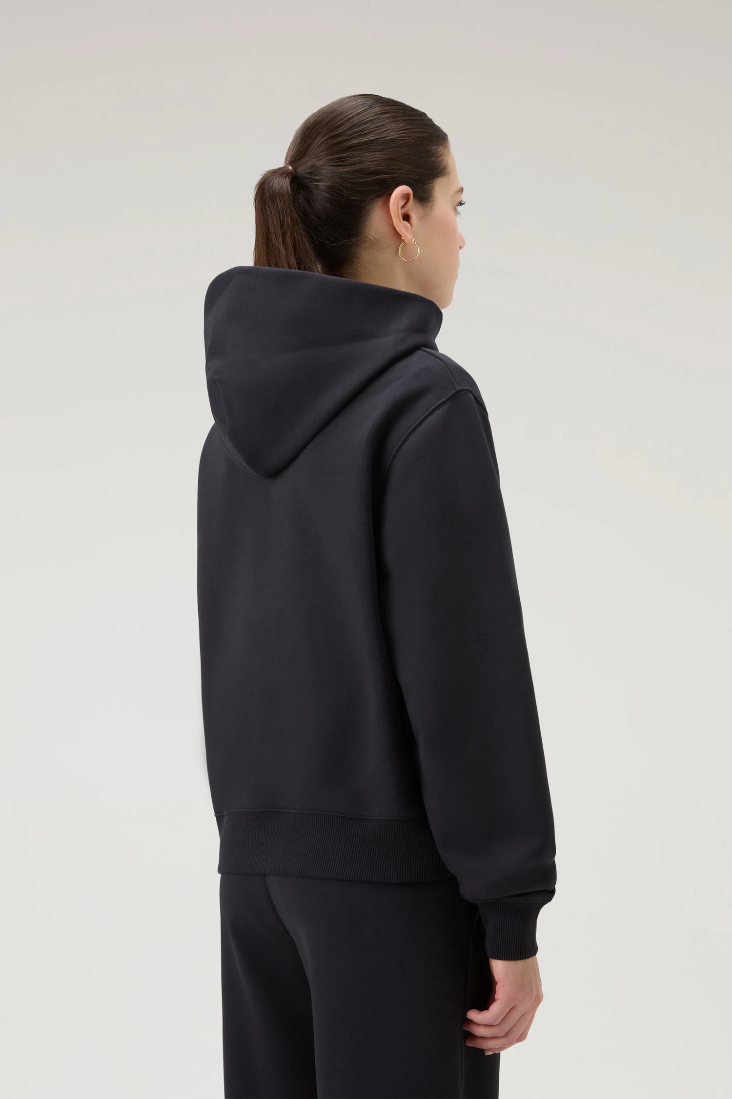 Woolrich Felpa Con Cappuccio E Logo Ricamato - Donna - Nero 5 Woolrich Felpa Con Cappuccio E Logo Ricamato - Donna - Nero - immagine 3