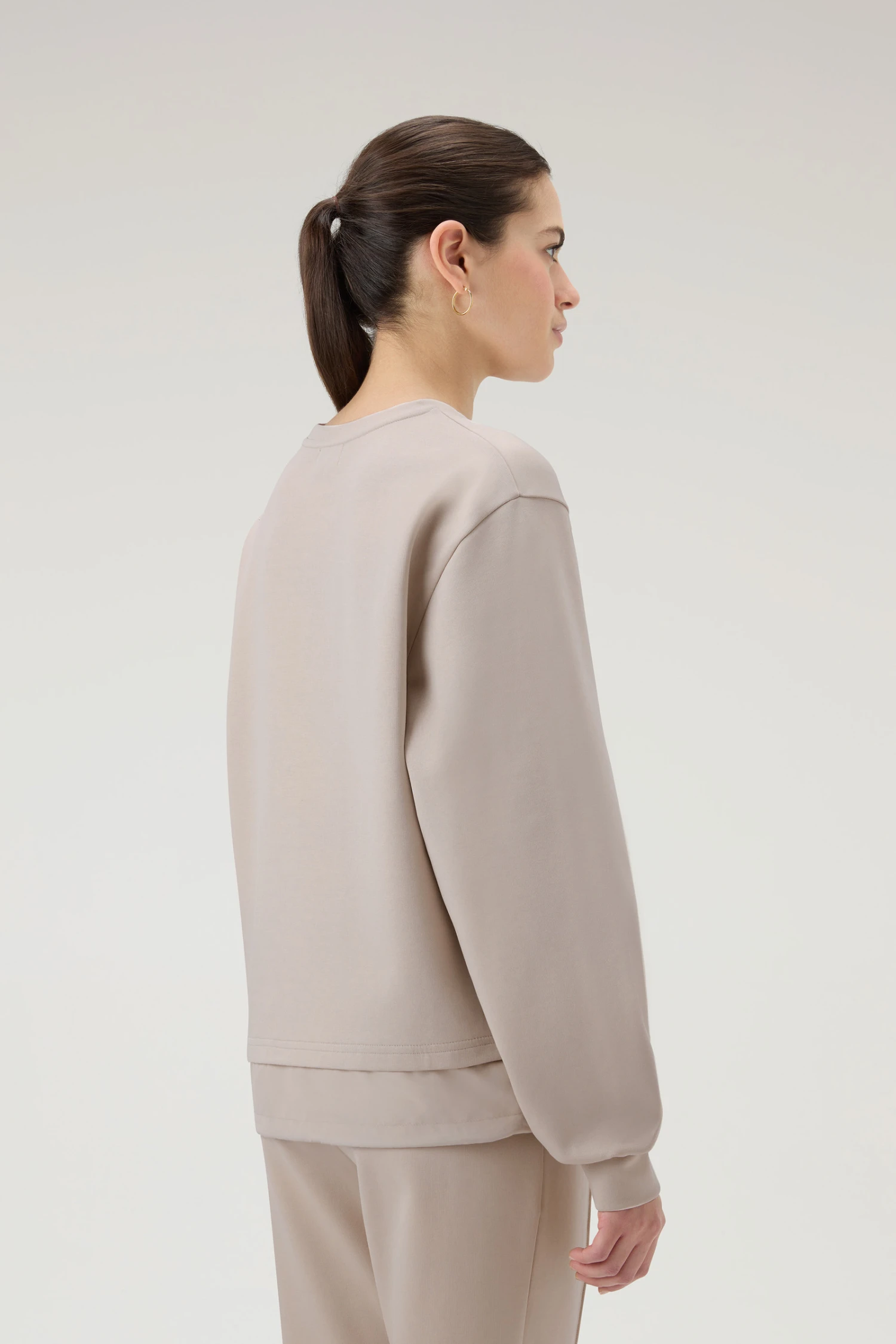 Woolrich Felpa Girocollo In Misto Cotone Con Dettagli In Nylon - Donna - Marrone 5 Woolrich Felpa Girocollo In Misto Cotone Con Dettagli In Nylon - Donna - Marrone - immagine 3