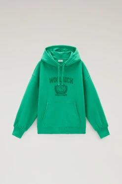 Woolrich Felpa Ivy In Misto Cotone Con Cappuccio - Donna - Verde -Offerta Economica Vestiario CFWWSW0123FRUT3164 600 4