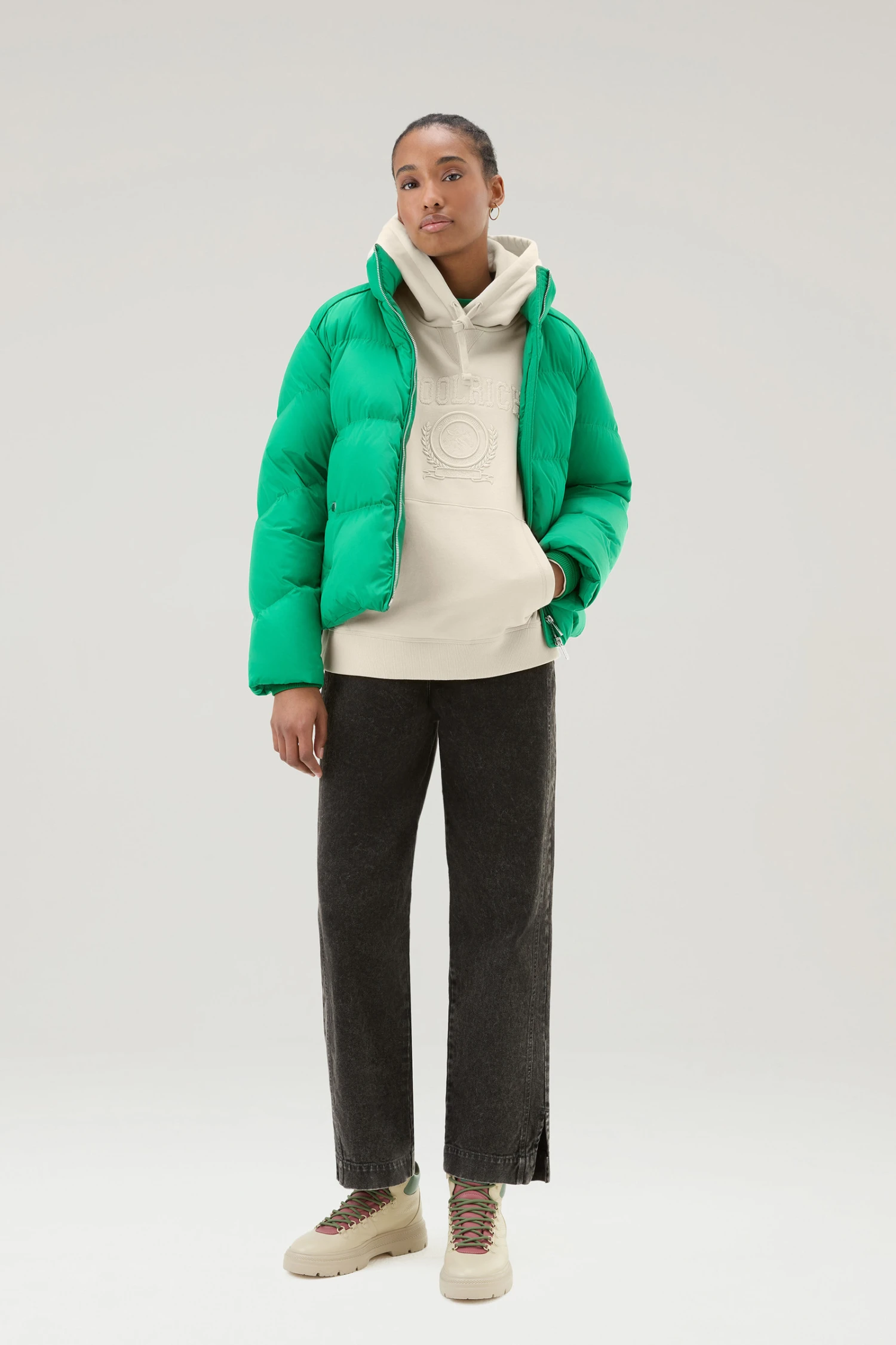 Woolrich Felpa Ivy In Misto Cotone Con Cappuccio - Donna - Bianco 4 Woolrich Felpa Ivy In Misto Cotone Con Cappuccio - Donna - Bianco - immagine 2