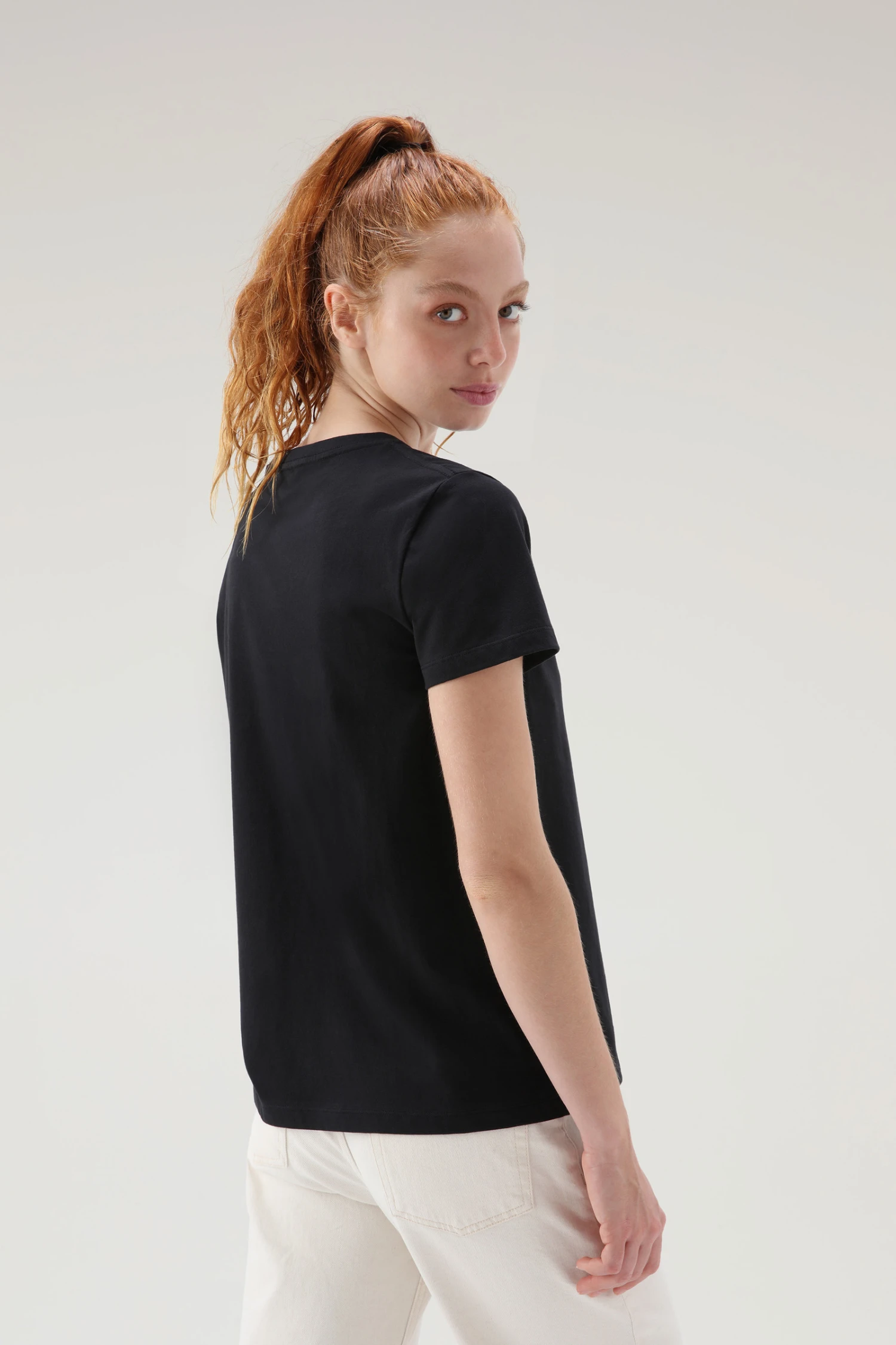 Woolrich T-shirt In Cotone Organico Con Logo - Donna - Nero 5 Woolrich T-shirt In Cotone Organico Con Logo - Donna - Nero - immagine 3