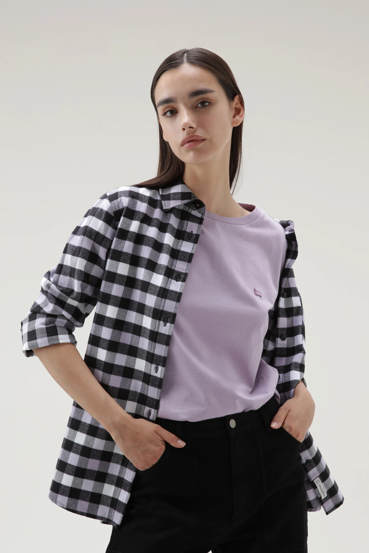 Woolrich T-shirt In Cotone Organico Con Logo - Donna - Lilla 6 Woolrich T-shirt In Cotone Organico Con Logo - Donna - Lilla - immagine 4