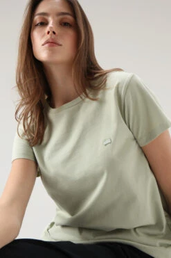 Woolrich T-shirt In Cotone Organico Con Logo - Donna - Verde -Offerta Economica Vestiario CFWWTE0068FRUT2926 6408 3