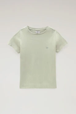 Woolrich T-shirt In Cotone Organico Con Logo - Donna - Verde -Offerta Economica Vestiario CFWWTE0068FRUT2926 6408 4