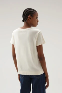 Woolrich T-shirt In Cotone Organico Con Logo - Donna - Bianco -Offerta Economica Vestiario CFWWTE0068FRUT2926 8743 2