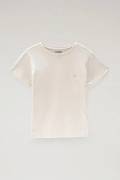 Woolrich T-shirt In Cotone Organico Con Logo - Donna - Bianco -Offerta Economica Vestiario CFWWTE0068FRUT2926 8743 4