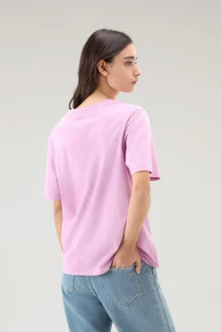 Woolrich T-shirt In Puro Cotone Con Logo Ricamato - Donna - Rosa -Offerta Economica Vestiario CFWWTE0070FRUT2926 4376 2