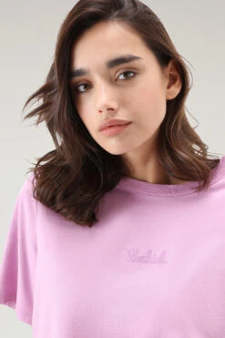 Woolrich T-shirt In Puro Cotone Con Logo Ricamato - Donna - Rosa -Offerta Economica Vestiario CFWWTE0070FRUT2926 4376 3