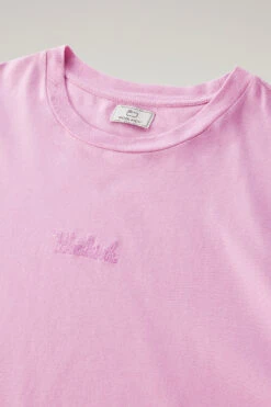 Woolrich T-shirt In Puro Cotone Con Logo Ricamato - Donna - Rosa -Offerta Economica Vestiario CFWWTE0070FRUT2926 4376 5