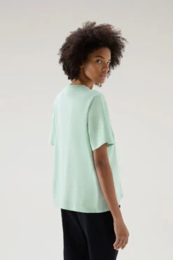 Woolrich T-shirt In Puro Cotone Con Logo Ricamato - Donna - Verde -Offerta Economica Vestiario CFWWTE0070FRUT2926 6585 2