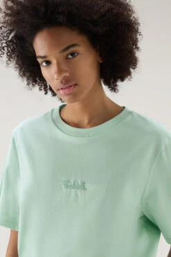 Woolrich T-shirt In Puro Cotone Con Logo Ricamato - Donna - Verde -Offerta Economica Vestiario CFWWTE0070FRUT2926 6585 3