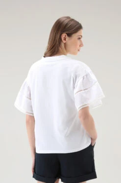 Woolrich T-shirt Lakeside In Puro Cotone Con Maniche A Palloncino - Donna - Bianco 12 Woolrich T-shirt Lakeside In Puro Cotone Con Maniche A Palloncino - Donna - Bianco -Offerta Economica Vestiario CFWWTE0076FRUT3397 8041 2