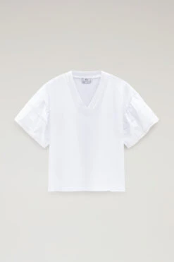 Woolrich T-shirt Lakeside In Puro Cotone Con Maniche A Palloncino - Donna - Bianco 14 Woolrich T-shirt Lakeside In Puro Cotone Con Maniche A Palloncino - Donna - Bianco -Offerta Economica Vestiario CFWWTE0076FRUT3397 8041 4