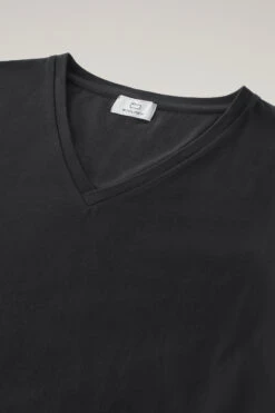 Woolrich T-shirt Con Scollo A V In Puro Cotone - Donna - Nero -Offerta Economica Vestiario CFWWTE0077FRUT2926 100 5