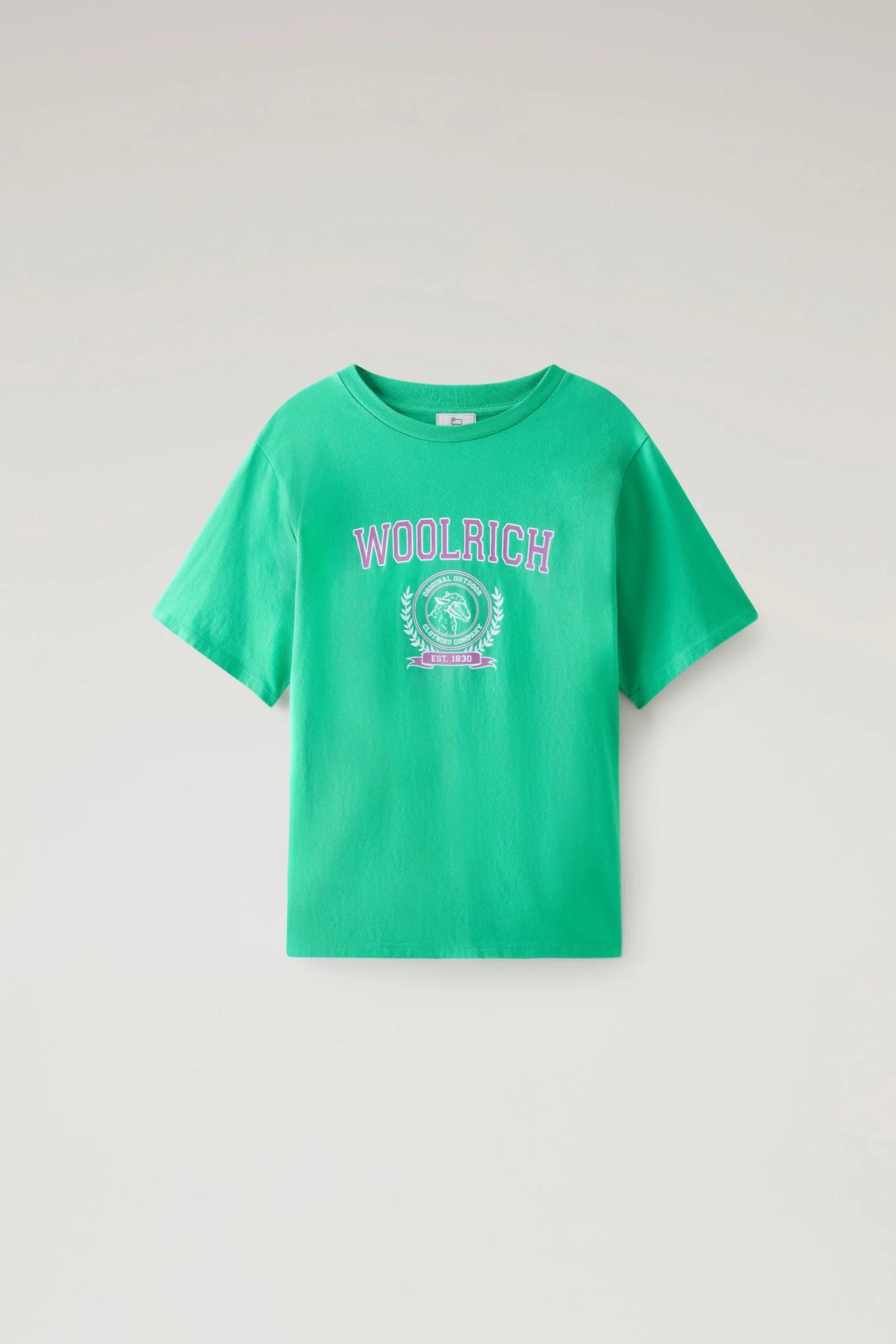 Woolrich T-shirt Ivy Girocollo In Puro Cotone - Donna - Verde 7 Woolrich T-shirt Ivy Girocollo In Puro Cotone - Donna - Verde - immagine 5