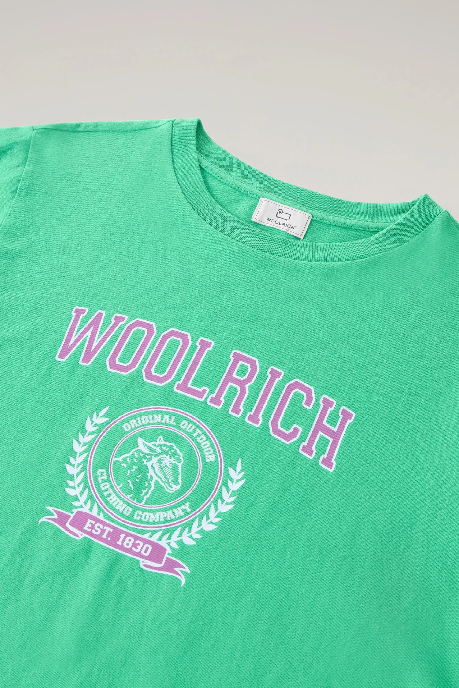 Woolrich T-shirt Ivy Girocollo In Puro Cotone - Donna - Verde 8 Woolrich T-shirt Ivy Girocollo In Puro Cotone - Donna - Verde - immagine 6