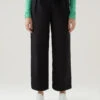 Woolrich Pantaloni Dritti In Popeline Di Puro Cotone - Donna - Nero -Offerta Economica Vestiario CFWWTR0140FRUT3027 100