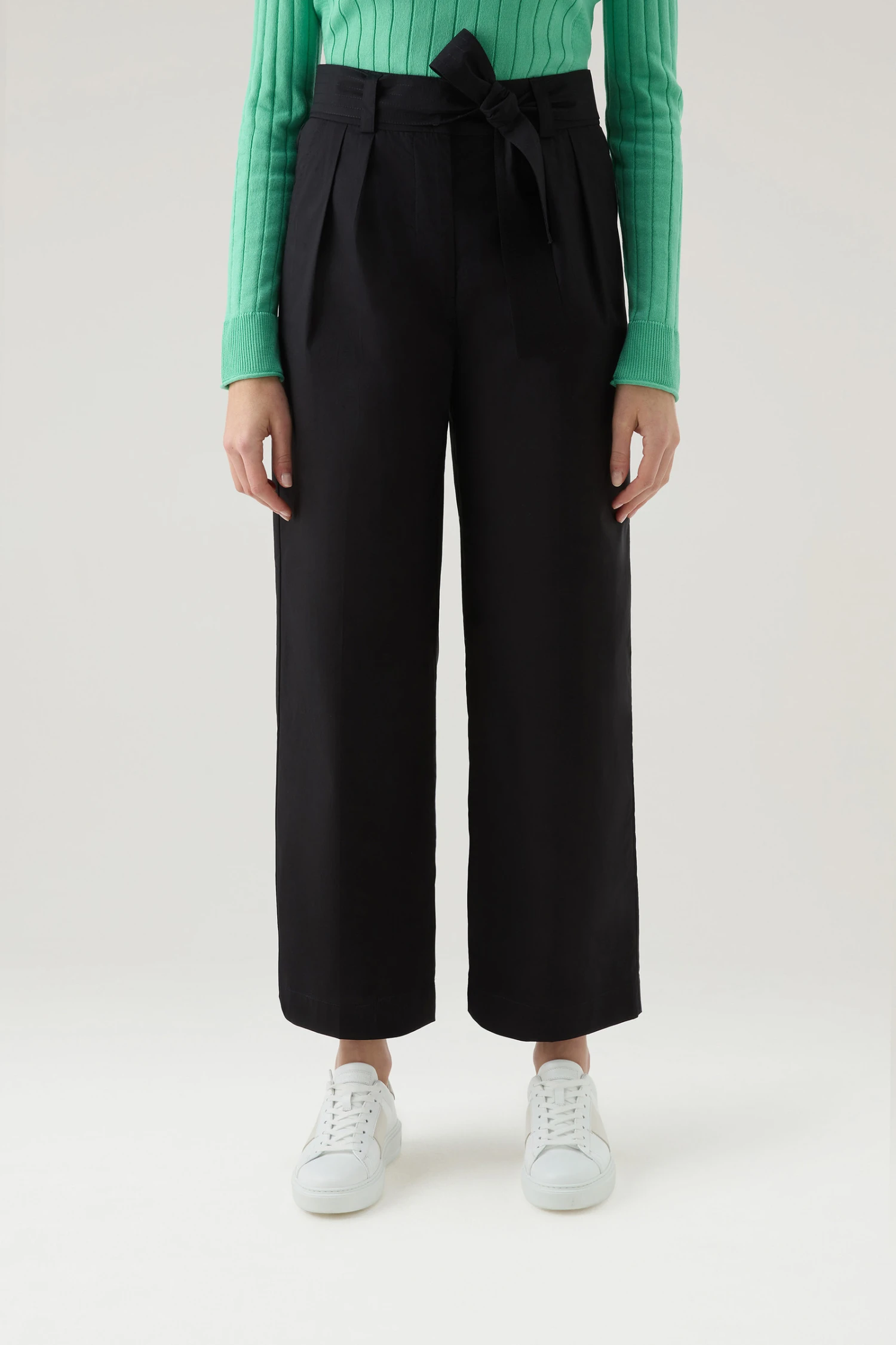 Woolrich Pantaloni Dritti In Popeline Di Puro Cotone - Donna - Nero 3 Woolrich Pantaloni Dritti In Popeline Di Puro Cotone - Donna - Nero