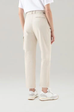 Woolrich Pantaloni Cargo Tinti In Capo In Twill Di Puro Cotone - Donna - Bianco -Offerta Economica Vestiario CFWWTR0141FRUT3332 8743 2