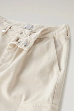 Woolrich Pantaloni Cargo Tinti In Capo In Twill Di Puro Cotone - Donna - Bianco -Offerta Economica Vestiario CFWWTR0141FRUT3332 8743 4