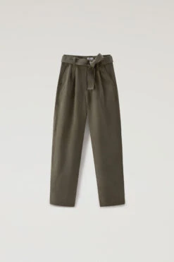 Woolrich Pantaloni In Misto Lino Con Cintura In Tessuto - Donna - Verde -Offerta Economica Vestiario CFWWTR0151FRUT3043 614 3