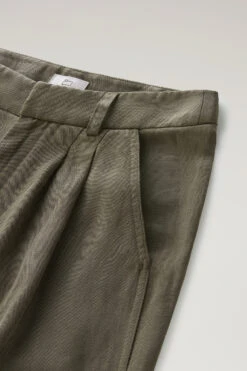 Woolrich Pantaloni In Misto Lino Con Cintura In Tessuto - Donna - Verde -Offerta Economica Vestiario CFWWTR0151FRUT3043 614 5