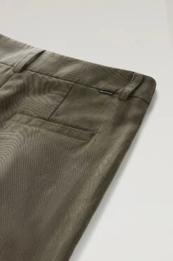 Woolrich Pantaloni In Misto Lino Con Cintura In Tessuto - Donna - Verde -Offerta Economica Vestiario CFWWTR0151FRUT3043 614 6